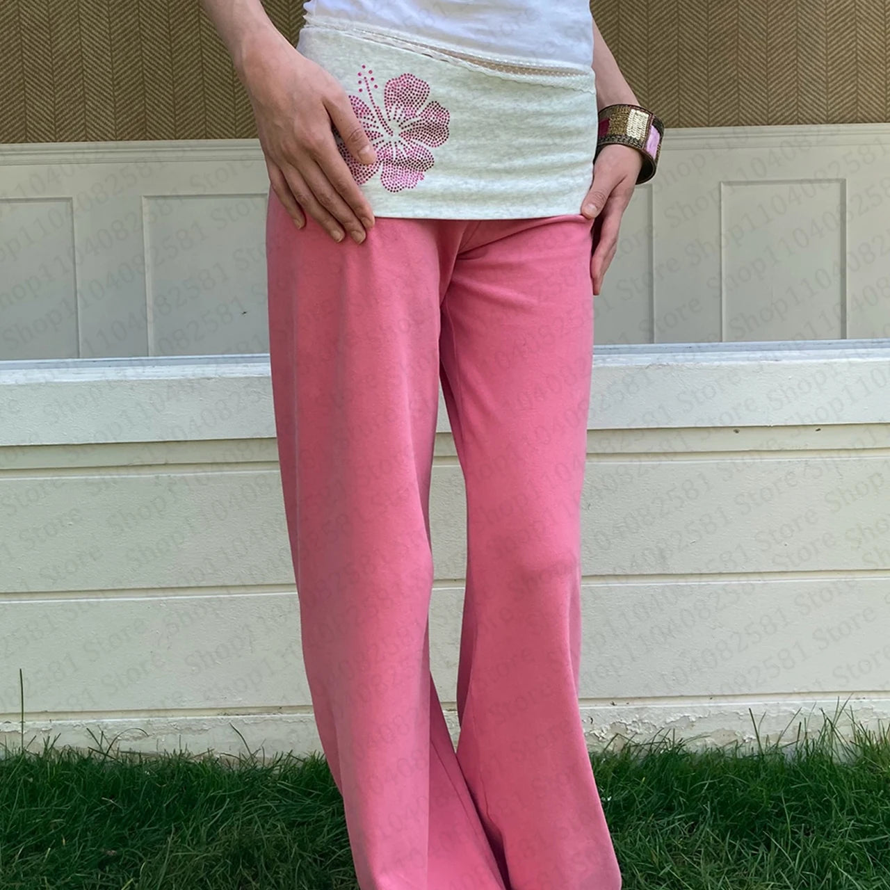 Floral Fold Over Yoga Pants