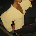 V-neck Flare Long Sleeve T-shirts