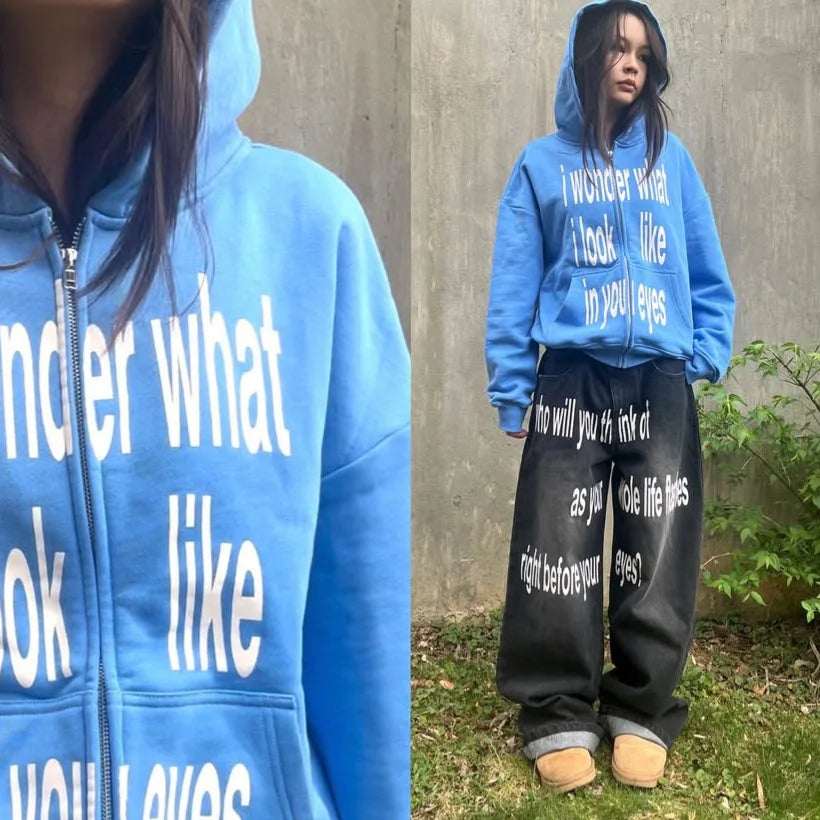 I Wonder What I Look Like In Your Eyes Hoodie - Planet Missy