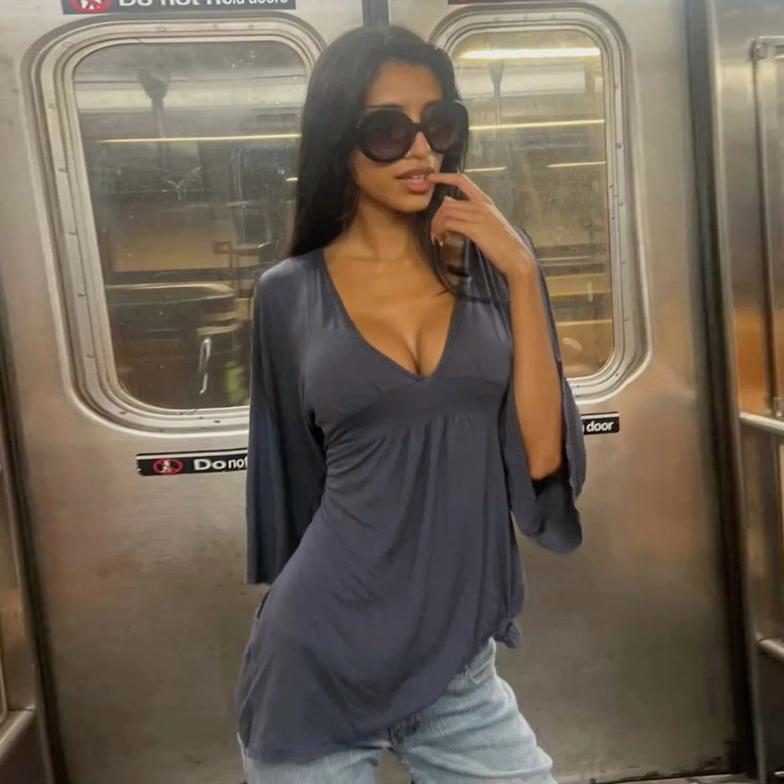 Soft Stretch Casual Blouse - Planet Missy