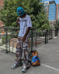 Leaf Camo striped wide-leg pants