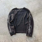 Lettered Print Long Sleeve Top - Planet Missy