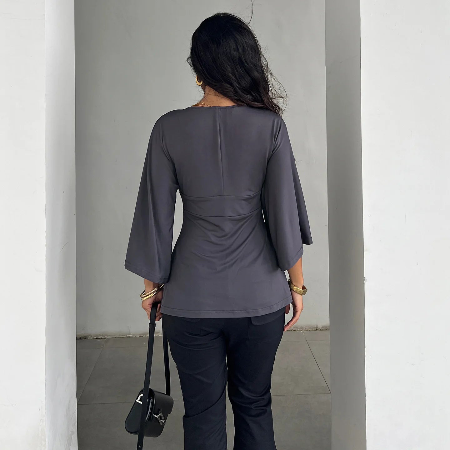 Soft Stretch Casual Blouse - Planet Missy