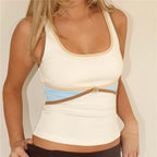 Contrast Strap Tank Top - Planet Missy