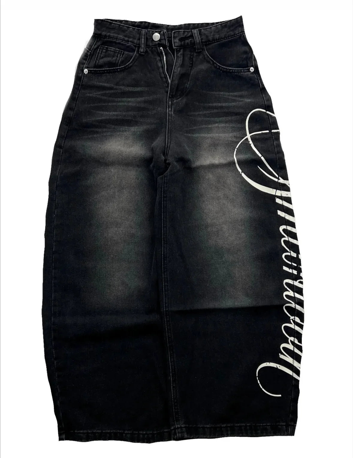Graphic Baggy Jeans - Planet Missy