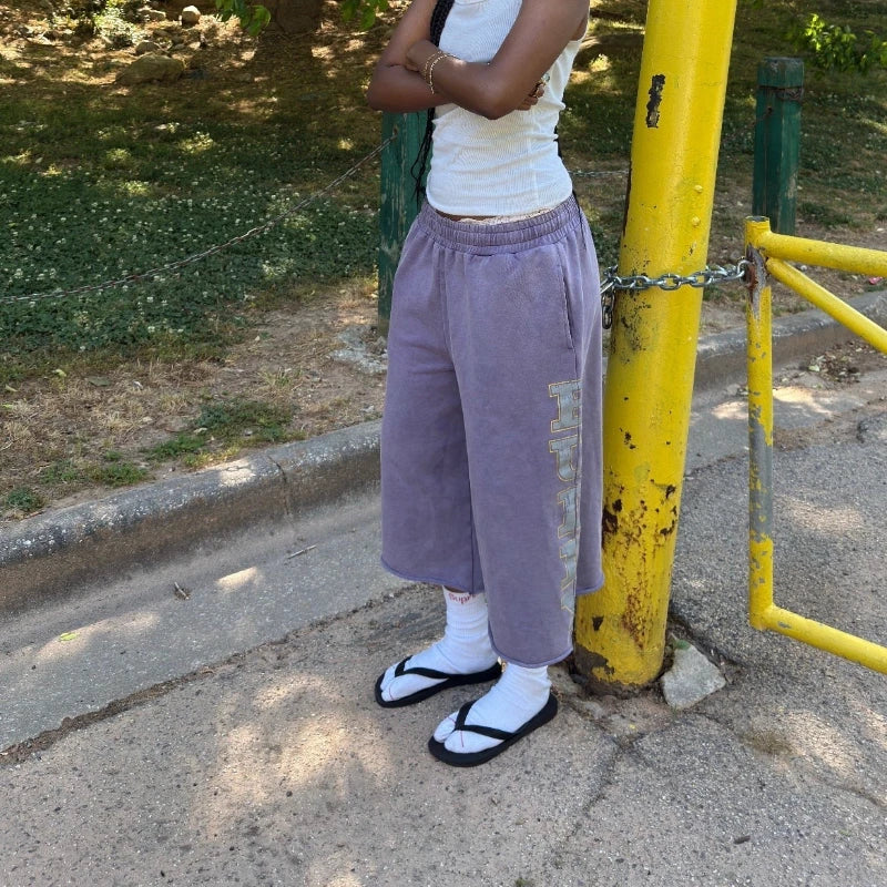 Y2K Purple Baggy Shorts - Planet Missy