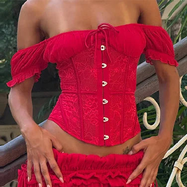 Caitlin Corset 2 Piece-Set - Planet Missy