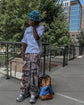 Leaf Camo striped wide-leg pants