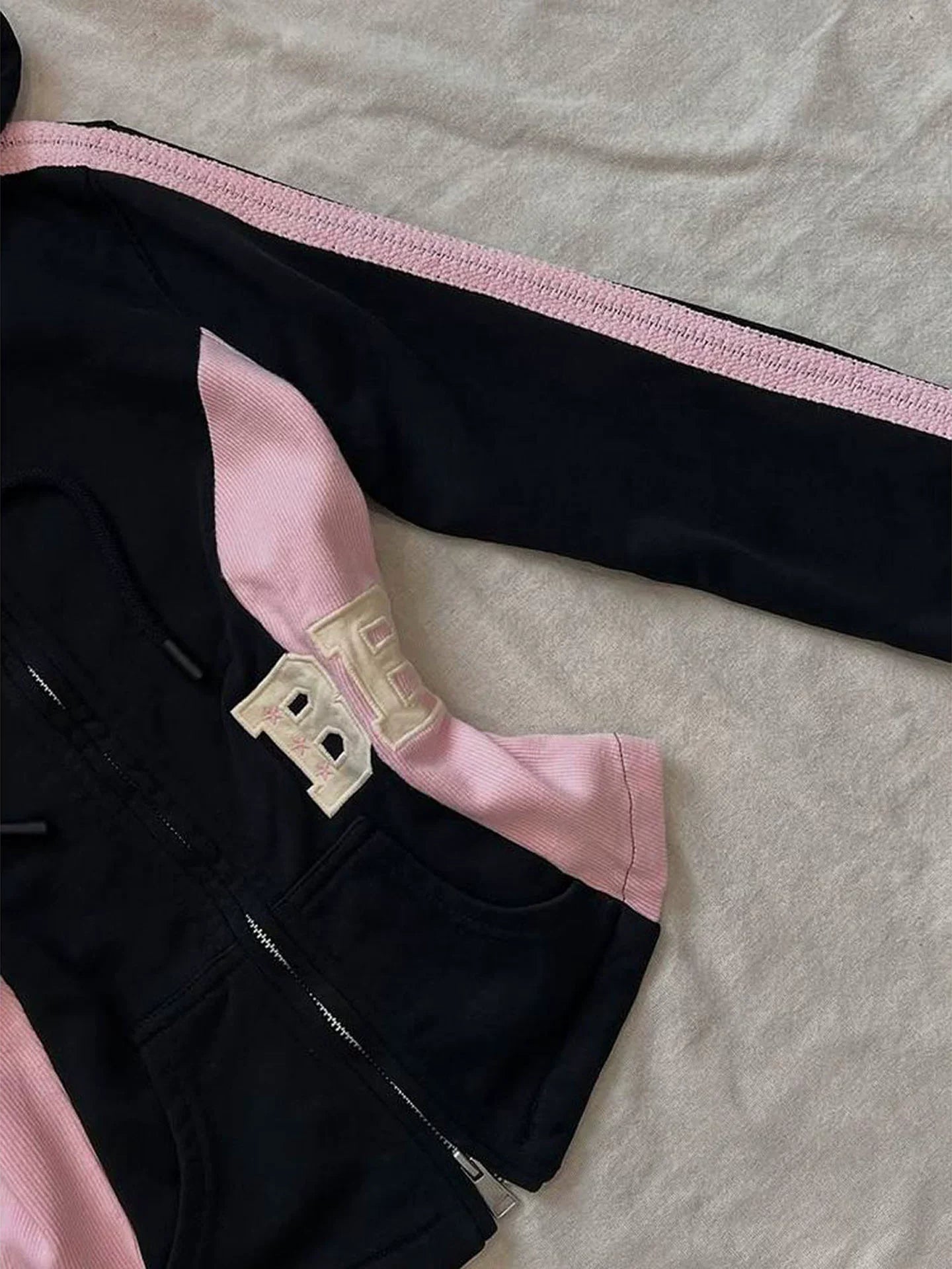 Sudadera con cremallera estética de los 2000 para mujeres, chaqueta casual negra, ajuste ceñido, cintura con cordón, manga larga, moda streetwear, abrigo 2025