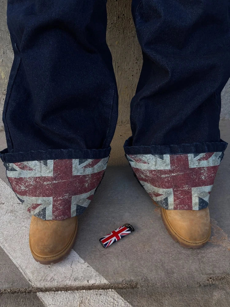 UK Flag Baggy Jeans - Planet Missy