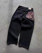 Cherry Blossom Embroidered Jeans