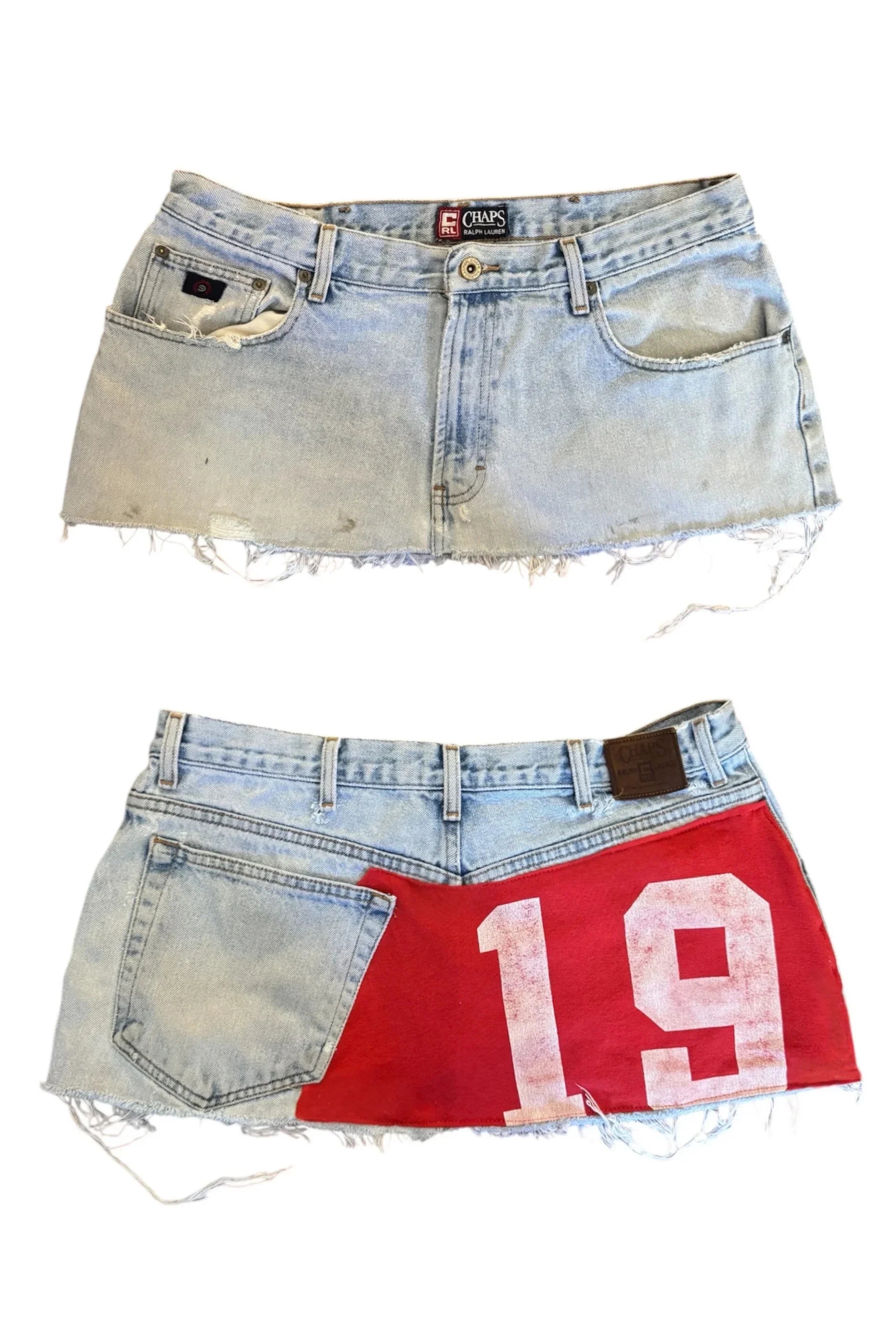 Applique Print Denim Skirt