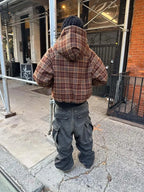 Checkered Stripe Oversized Hoodie