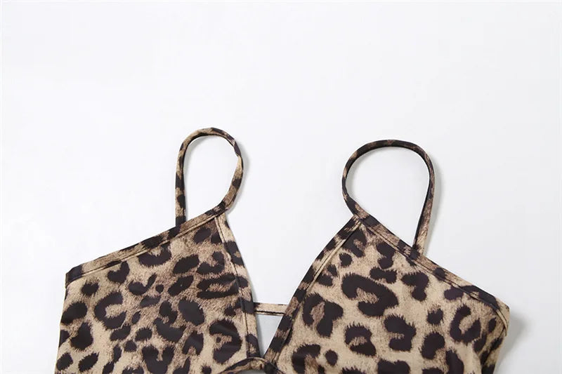 Leopard Mesh Two in One Top