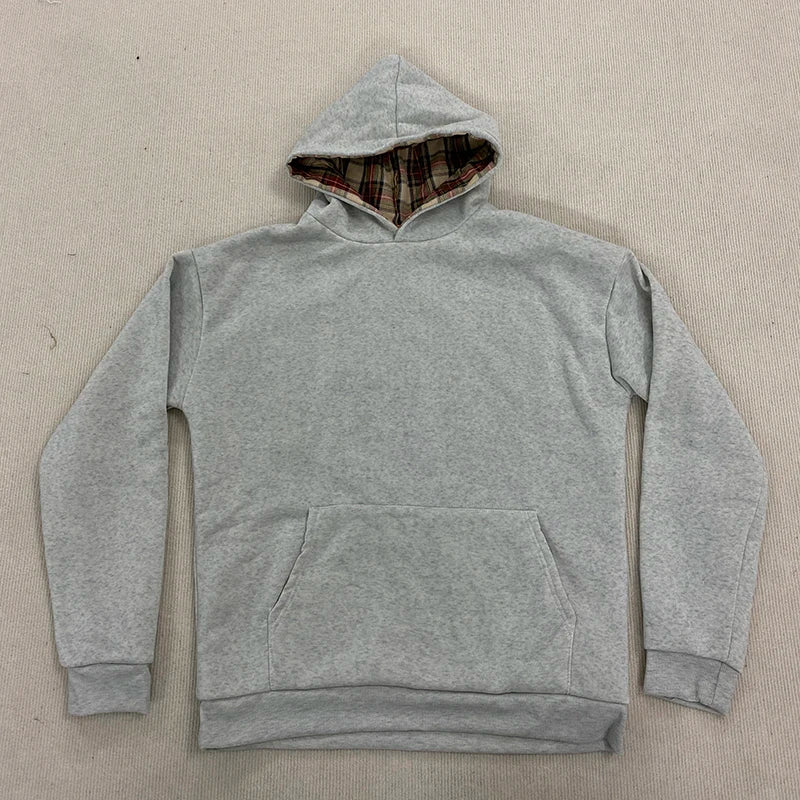 Plaid Print Loose Hoodie - Planet Missy