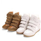 Velvet Leather Tape Shoes