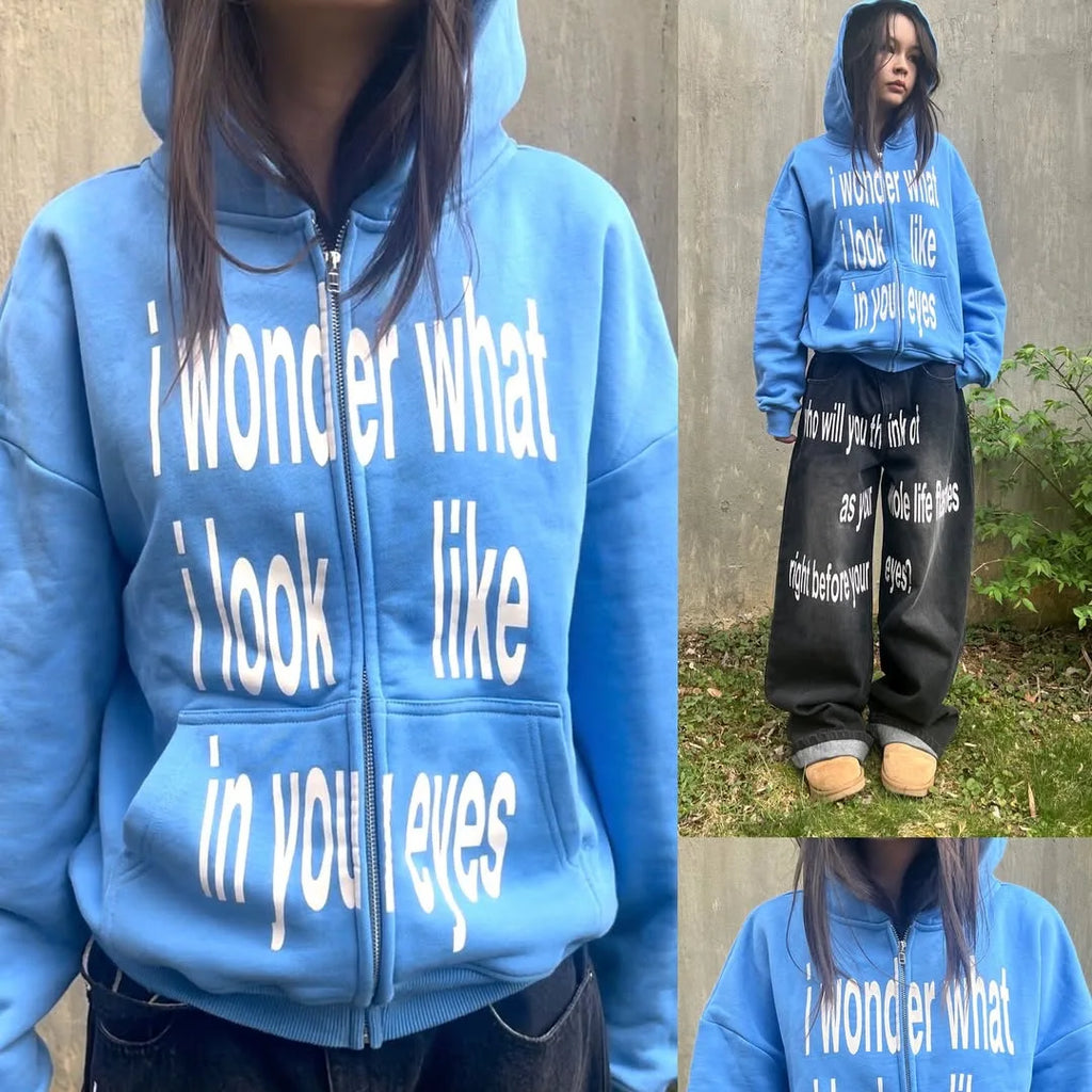 I Wonder What I Look Like In Your Eyes Hoodie - Planet Missy