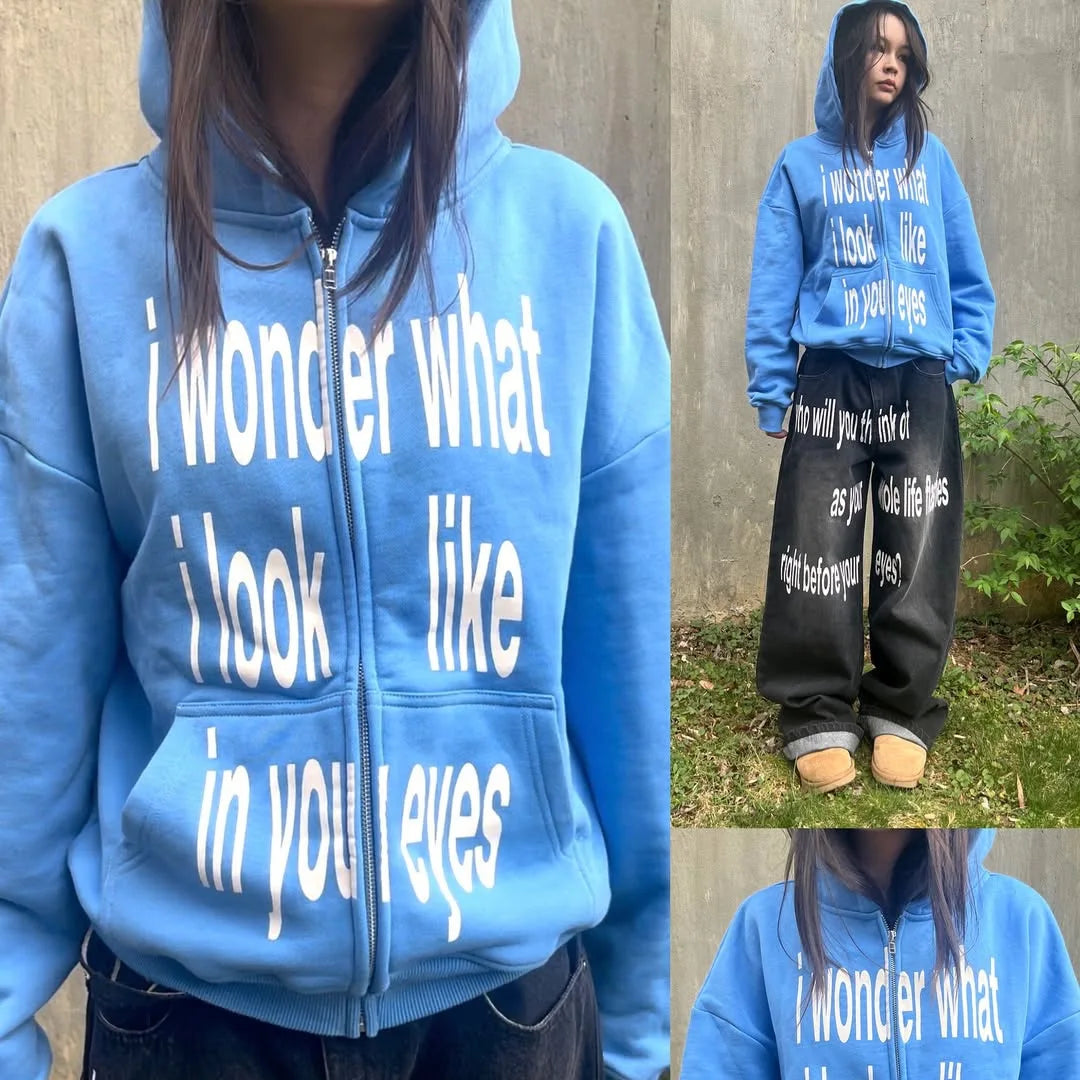 I Wonder What I Look Like In Your Eyes Hoodie - Planet Missy