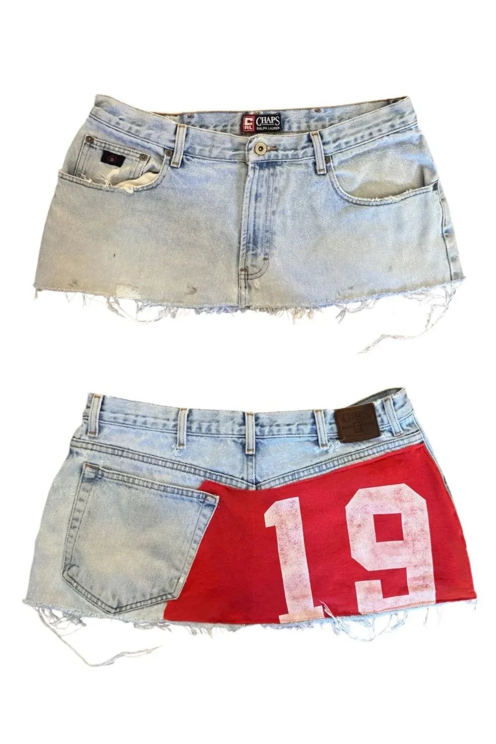 Applique Print Denim Skirt