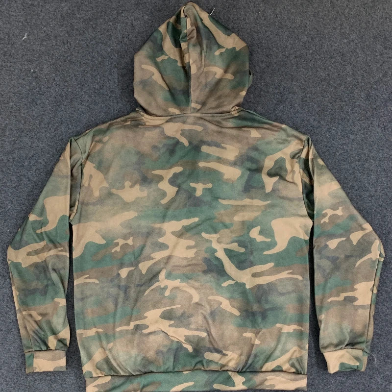 Sudadera Vintage de Estética de Parches Hechos a Mano con Estampado de Camuflaje de Leopardo, Ropa de Calle Harajuku de Otoño Invierno, de Manga Larga