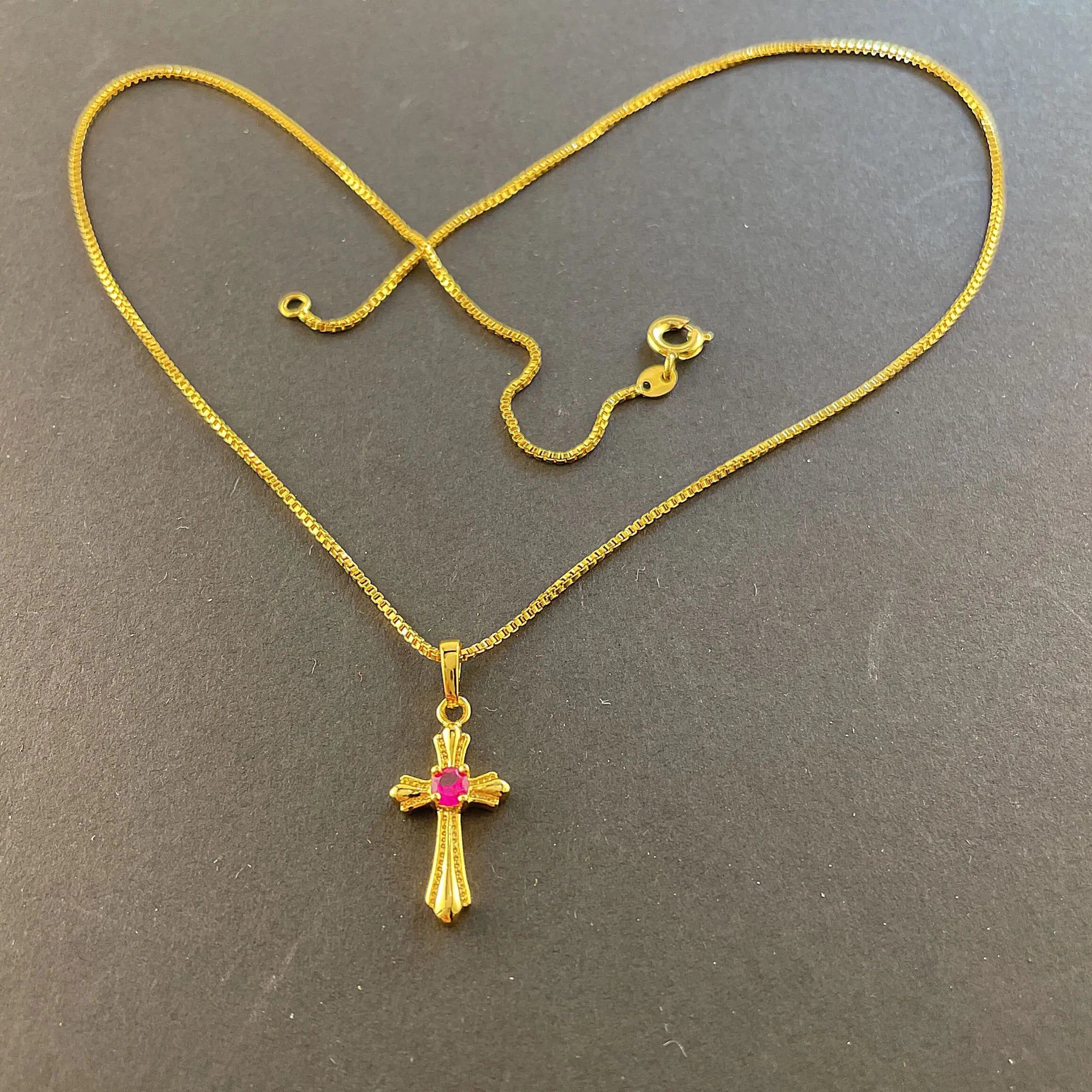 24K Gold Plating Cross Necklace