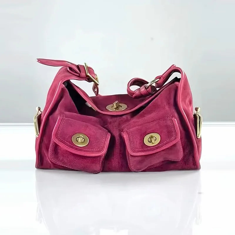 Luxe Velvet Multi-Pocket Shoulder Bag - Planet Missy
