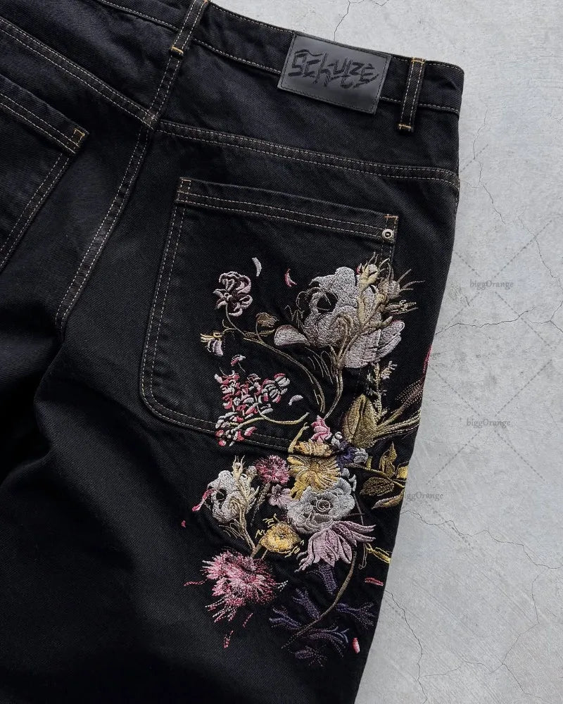 Floral Patch Jeans - Planet Missy