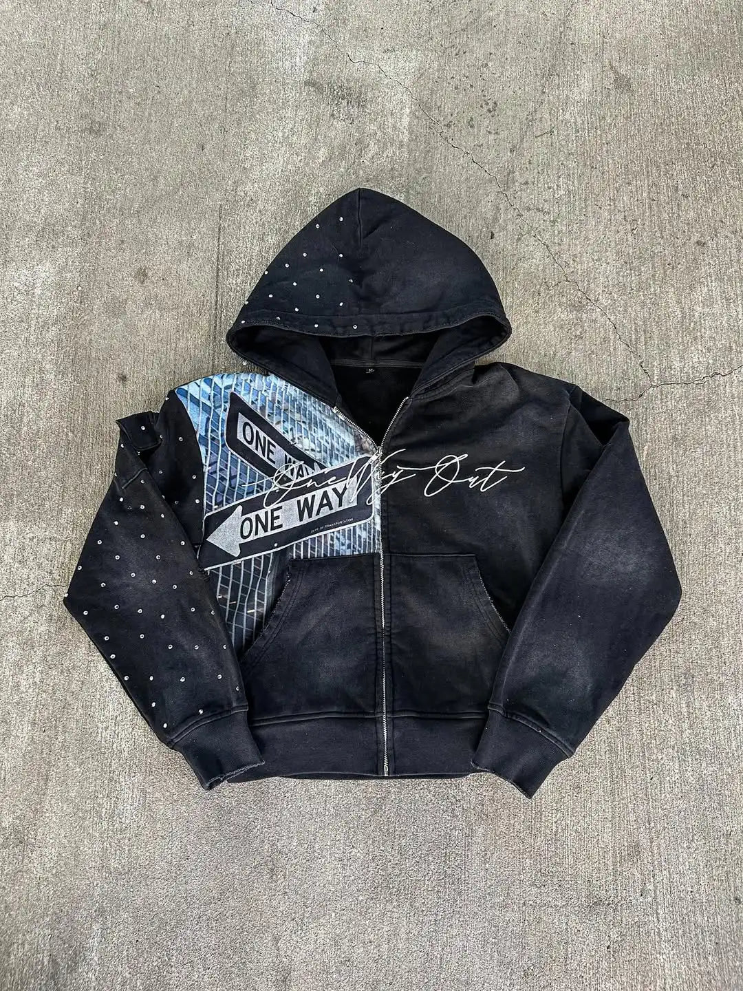 One Way Zip-Up Hoodie - Planet Missy