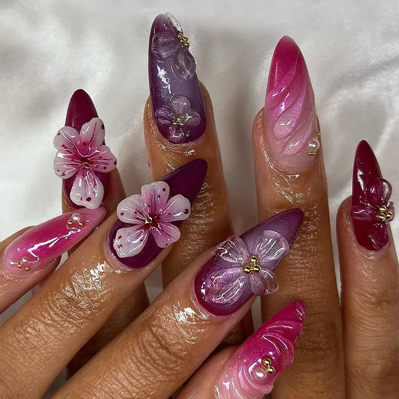 24pcs Baby Floral Nails