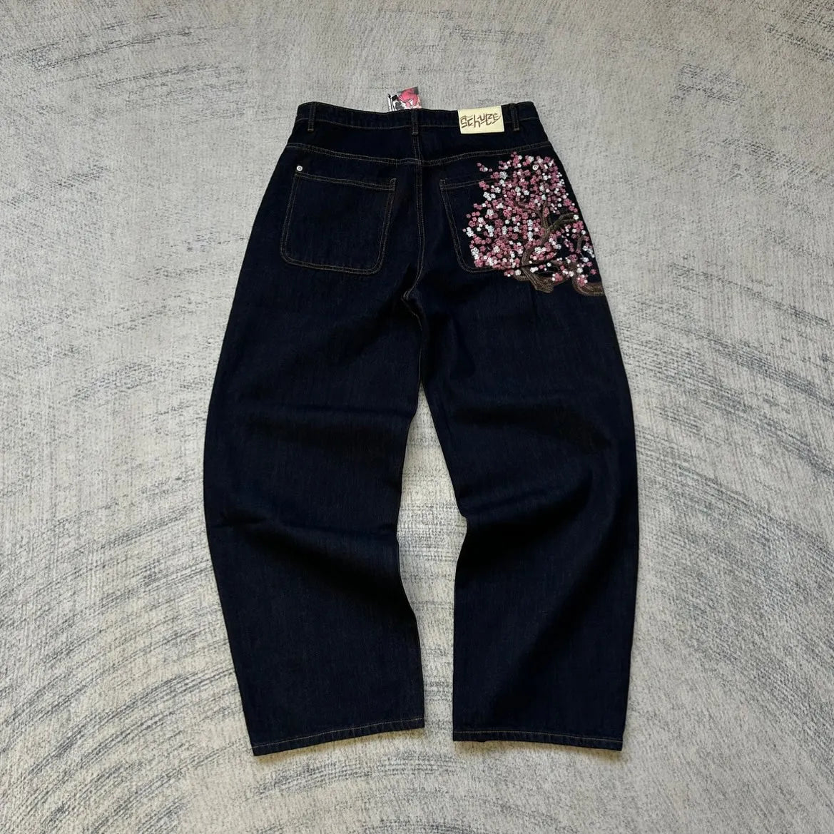 Cherry Blossom Embroidered Jeans