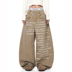 Khaki Letter Jeans