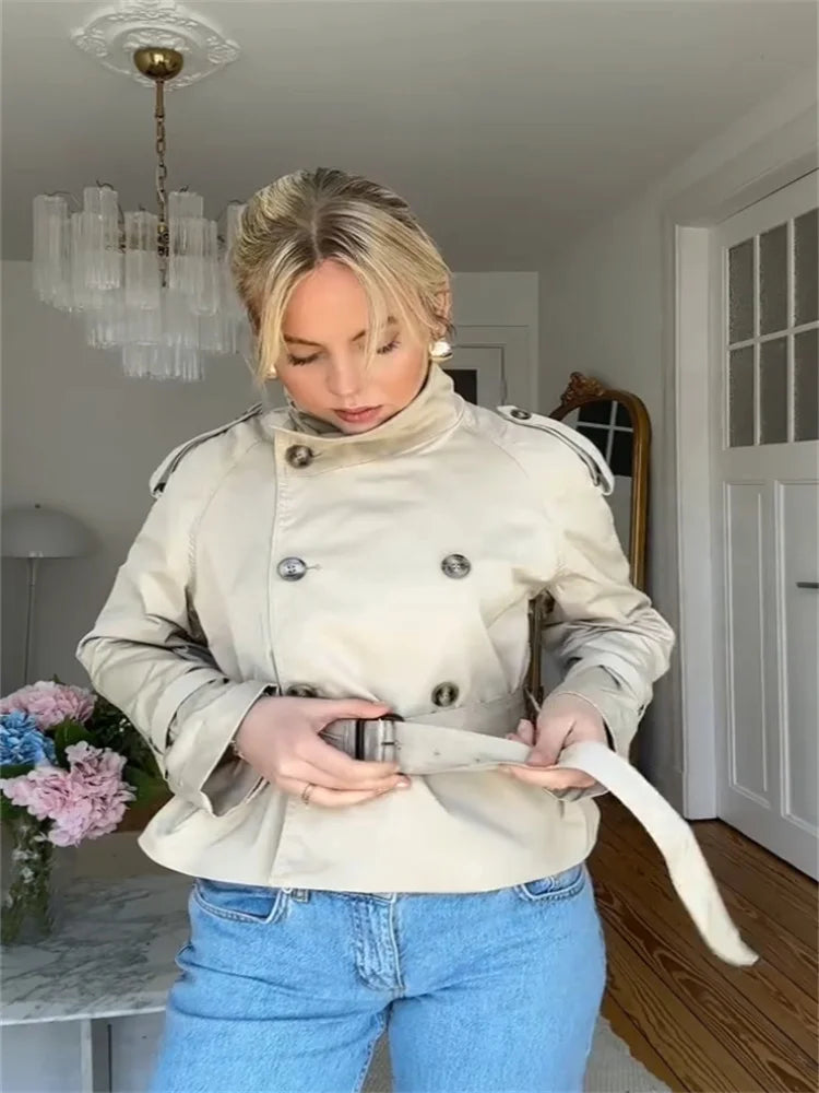 Turtleneck Trench Coat - Planet Missy
