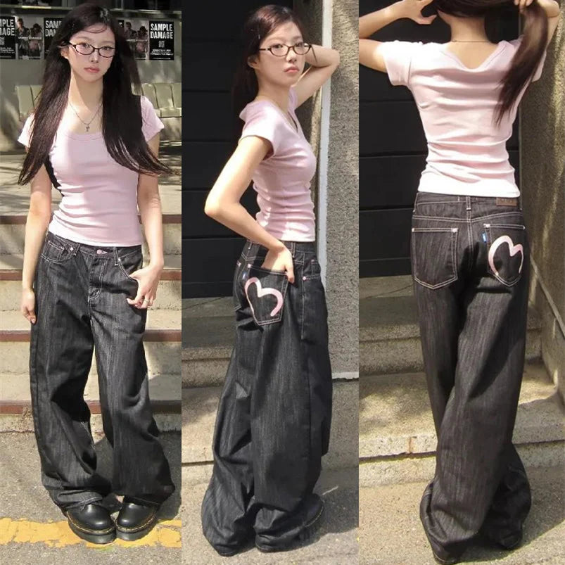 Denim Heart Jeans - Planet Missy