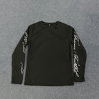 Lettered Print Long Sleeve Top - Planet Missy