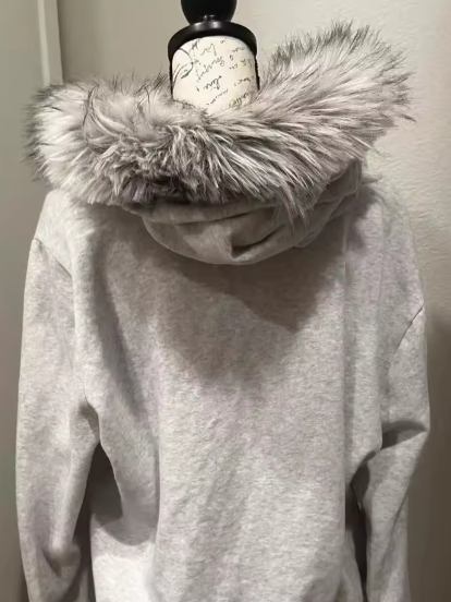 Fur Zip Up Hoodie