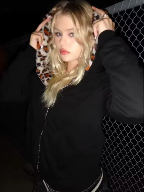 Leopard print plush zipper