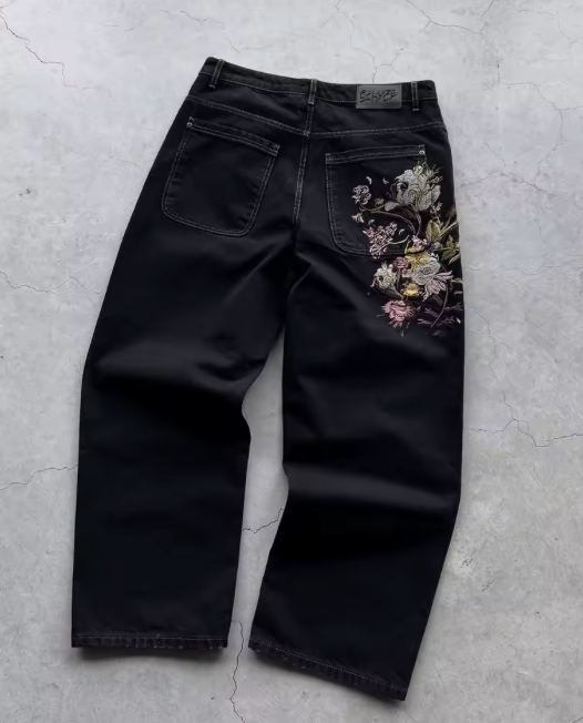 Floral Patch Jeans - Planet Missy