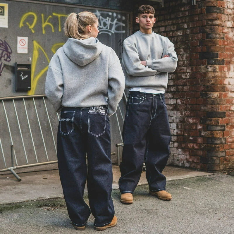 Disc Casual Baggy Jeans - Planet Missy