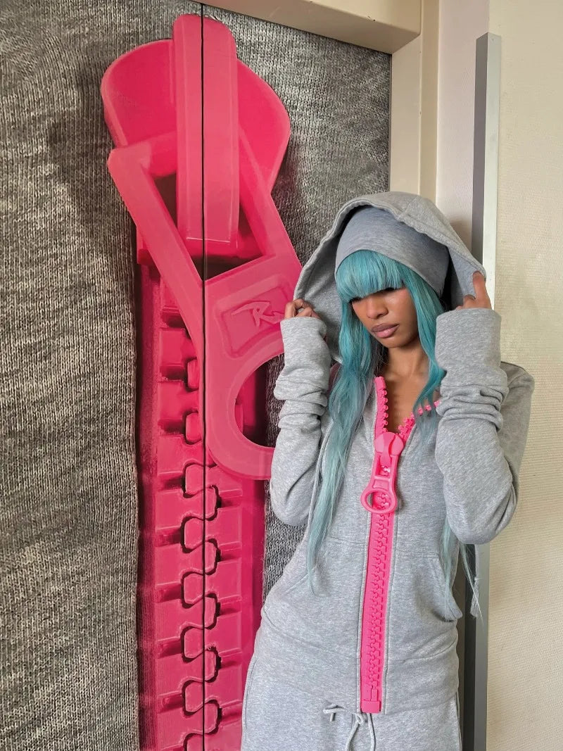 Oversized Zipper Hoodie - Planet Missy