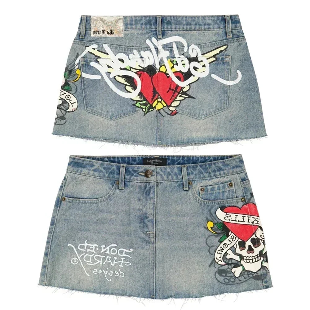 Ed Hardy Paint Mini Skirt