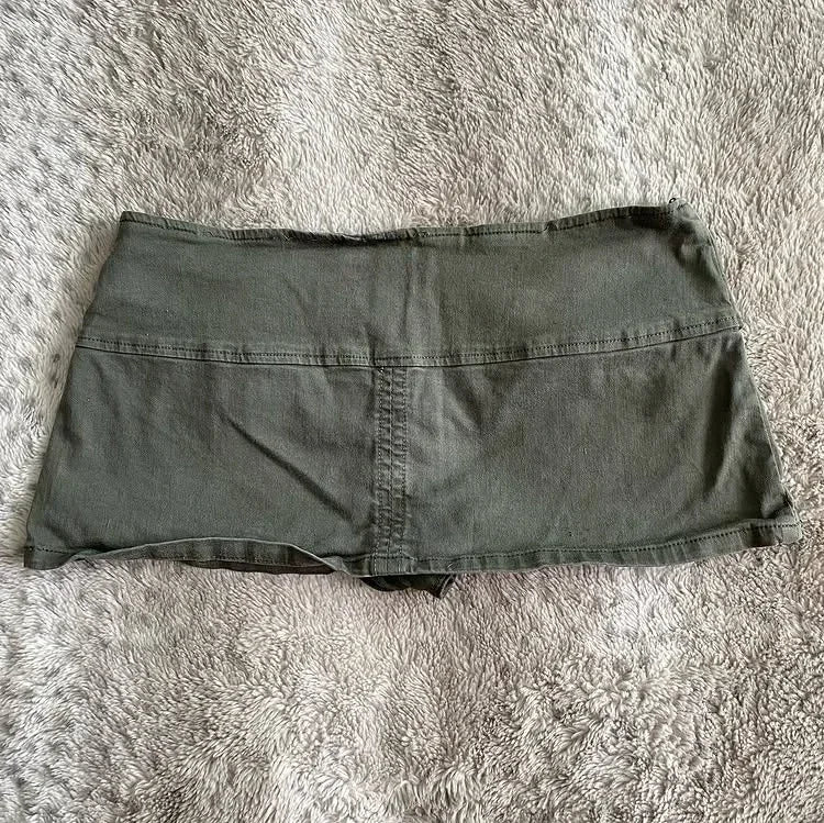 low waist mini denim skirt