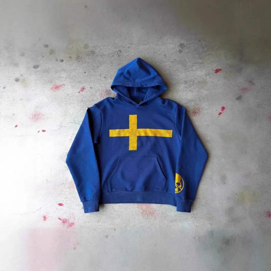 American Star Spotted Banner Hoodies Women Oversized Pullover Sweatshirt Y2k Tops Streetwear Harajuku Couples K Pop Clothes - Planet Missy
