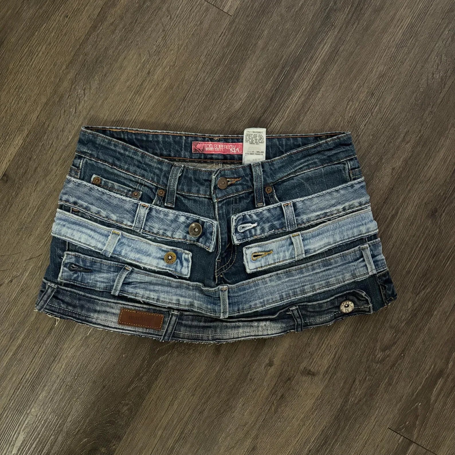 Belt Patchwork Custom Mini Skirt