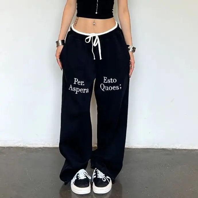 Double Waist Patchwork Pants