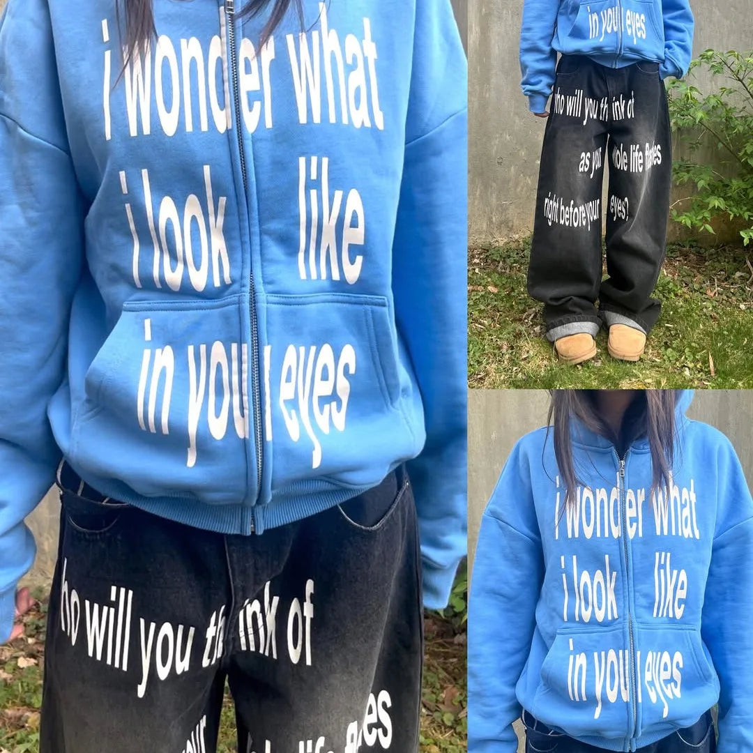 I Wonder What I Look Like In Your Eyes Hoodie - Planet Missy