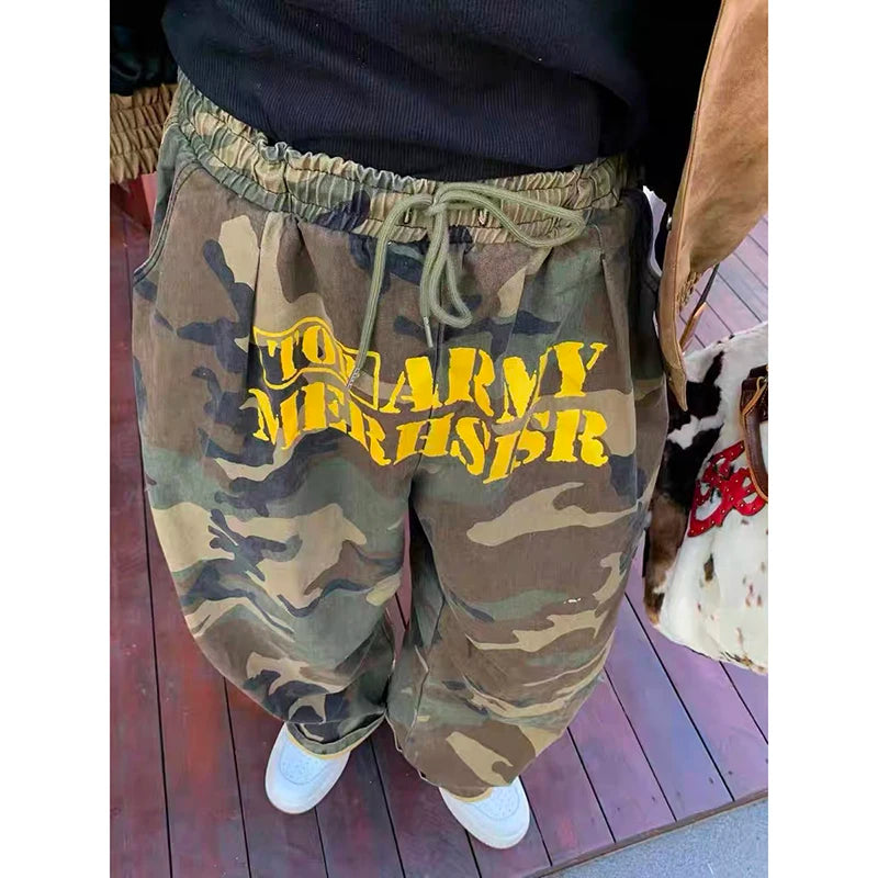 Army Green Baggy Camouflage Pants - Planet Missy