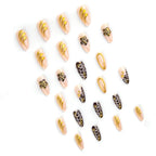 24pcs Gold Leopard Nail