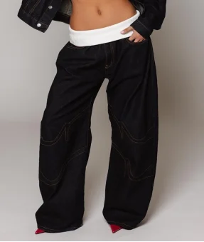 Fold over jeans