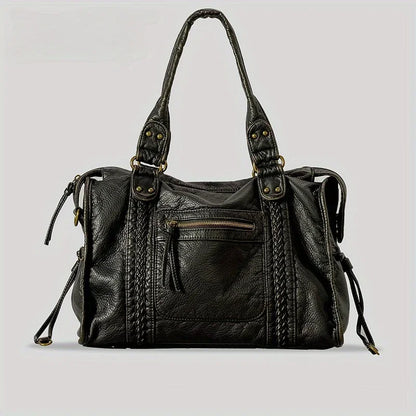 Vintage Washed Soft Leather Tote Bag