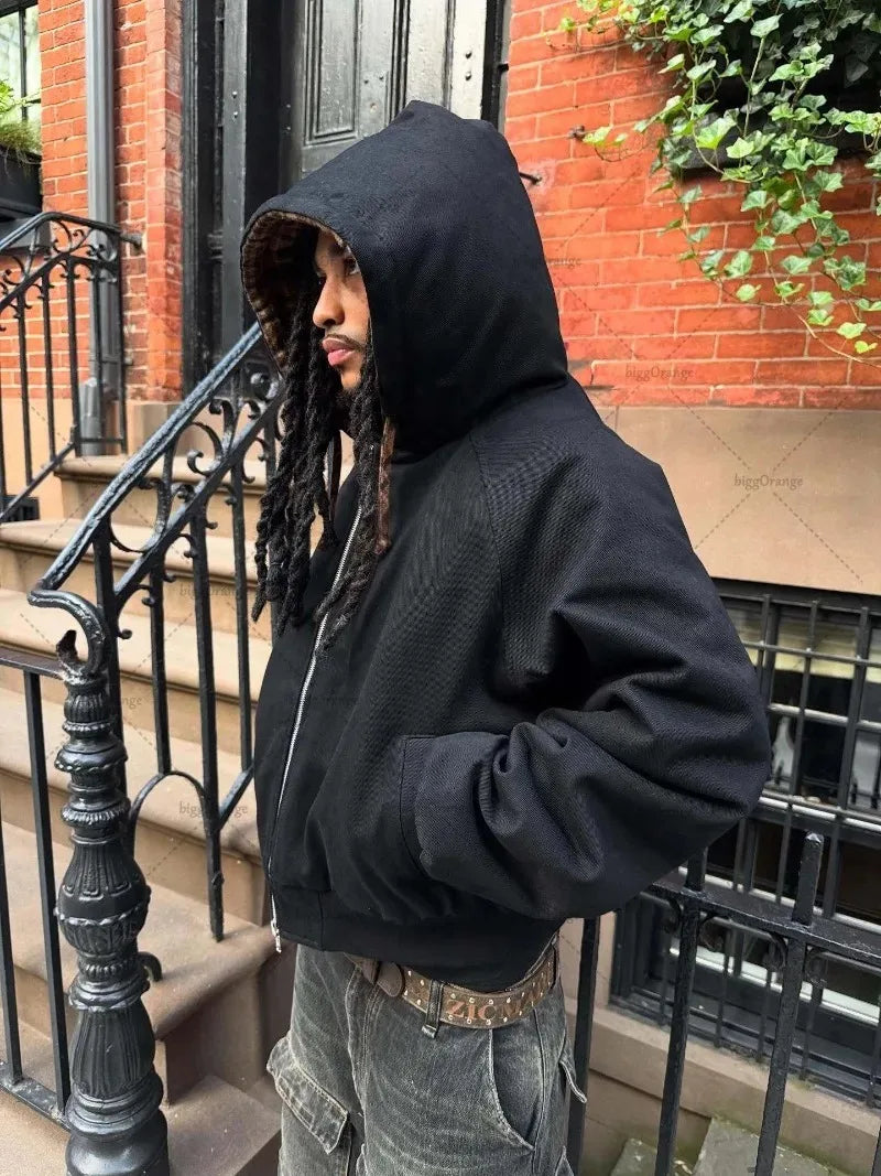 Checkered Stripe Oversized Hoodie